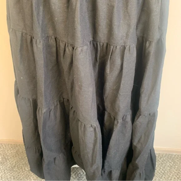 City Chic Linen Blend Off Shoulder Tiered Puff Sleeve Midi Dress - Picture 11 of 14